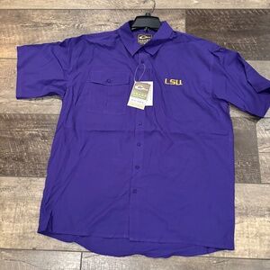 LSU Purple Button Down Short Sleeve Large (New with Tags)